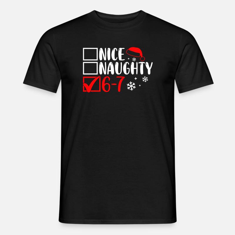Funny Christmas Nice Naughty 67 - Männer T-Shirt - Schwarz