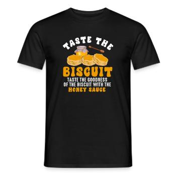 Biscuit au miel Matin - T-shirt homme - noir - Devant - AI Model Male 178 light (178cm)