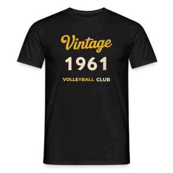 Vintage 1961 – Volleyball Club Retro Birth Year - Men's T-Shirt - black - Front - AI Model Male 178 light (178cm)