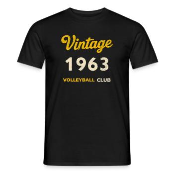 Vintage 1963 – Volleyball Club Rétro Année de naissance - T-shirt homme - noir - Devant - AI Model Male 178 light (178cm)