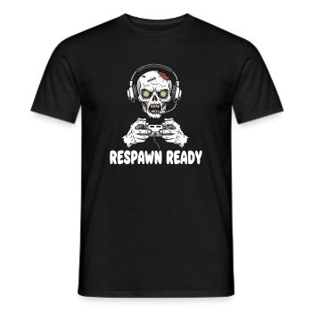 Respawn Ready Zombie Skull Gaming - Männer T-Shirt - Schwarz - Vorne - AI Model Male 178 light (178cm)
