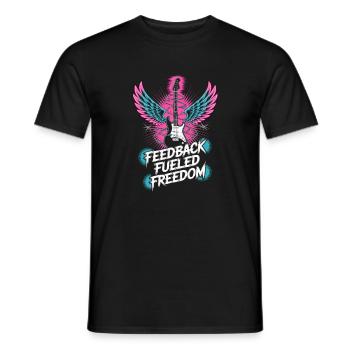 Feedback Fueled Freedom Punk Rock Music - Männer T-Shirt - Schwarz - Vorne - AI Model Male 178 light (178cm)