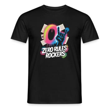 Zero Rules Rockers Punk Rock Music - Men's T-Shirt - black - Front - AI Model Male 178 light (178cm)
