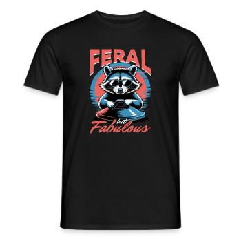 Funny Raccoon - Männer T-Shirt - Schwarz - Vorne - AI Model Male 178 light (178cm)