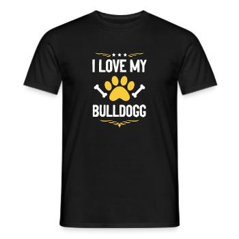 I Love My Bulldog Design - Männer T-Shirt - Schwarz - Vorne - AI Model Male 178 light (178cm)