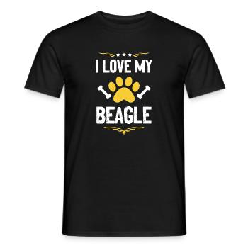 I love my Beagle - Men's T-Shirt - black - Front - AI Model Male 178 light (178cm)