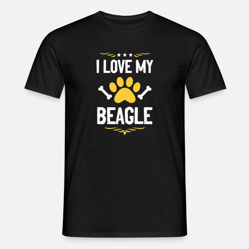 Ich liebe meinen Beagle - Männer T-Shirt - Schwarz