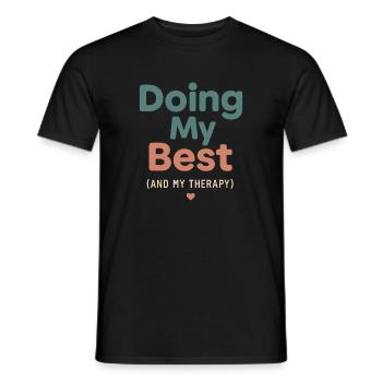 Soins personnels, Guérison en cours, Repos, Doux - T-shirt homme - noir - Devant - AI Model Male 178 light (178cm)