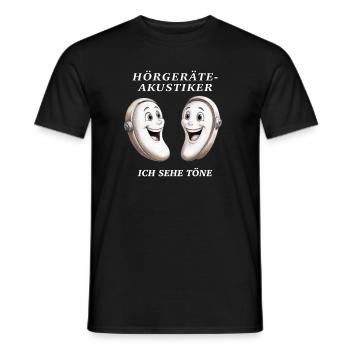 HÖRGERÄTEAKUSTIKER - Männer T-Shirt - Schwarz - Vorne - AI Model Male 178 light (178cm)