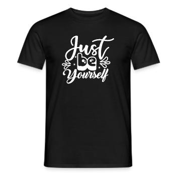 Just_Be_Yourself- - T-shirt homme - noir - Devant - AI Model Male 178 light (178cm)