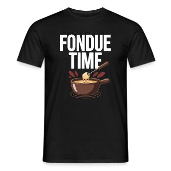 Fondue Time Cheese Fondue Lover Fun Design - Men's T-Shirt - black - Front - AI Model Male 178 light (178cm)
