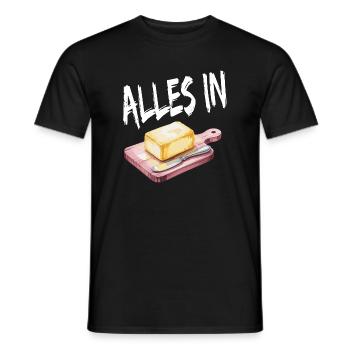 Tout en beurre motif amusant - T-shirt homme - noir - Devant - AI Model Male 178 light (178cm)