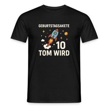 Birthday Rocket 10th Birthday - Men's T-Shirt - black - Front - AI Model Male 178 light (178cm)