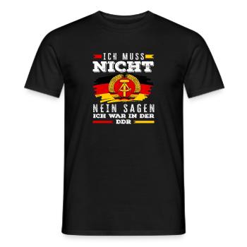 Ossi Spruch DDR Stolz Nein Sagen - Men's T-Shirt - black - Front - AI Model Male 178 light (178cm)