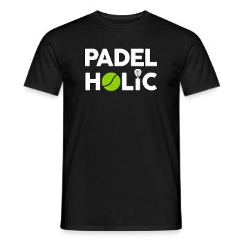 Padel amusant - PadelHolic - T-shirt homme - noir - Devant - AI Model Male 178 light (178cm)