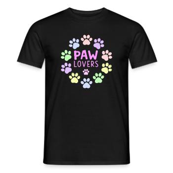 PAW LOVERS Pink Pastel Footprints - Men's T-Shirt - black - Front - AI Model Male 178 light (178cm)