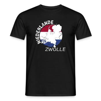 Zwolle - Männer T-Shirt - Schwarz - Vorne - AI Model Male 178 light (178cm)
