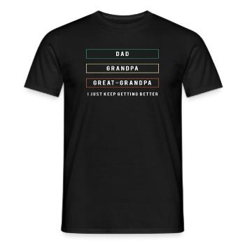 Papy Petit-fils Grand-père Grand-père - T-shirt homme - noir - Devant - AI Model Male 178 light (178cm)