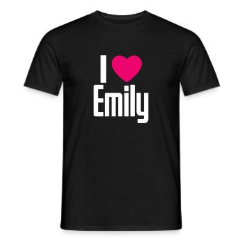 I Love Emily Pinkes Herz Ich liebe Emily - Männer T-Shirt - Schwarz - Vorne - AI Model Male 178 light (178cm)