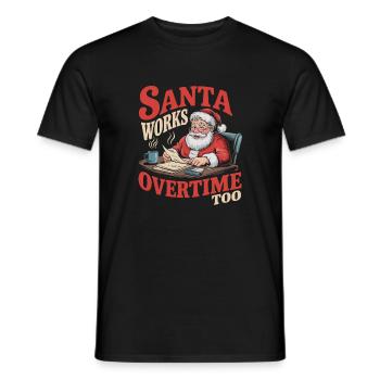 Le stress de Noël au bureau - T-shirt homme - noir - Devant - AI Model Male 178 light (178cm)