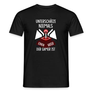 Gamer Gamer Nerd Father Saying Father's Day Funny - Men's T-Shirt - black - Front - AI Model Male 178 light (178cm)