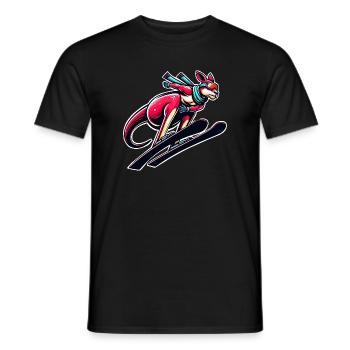 Ski kangourou Plaisir des sports d’hiver - T-shirt homme - noir - Devant - AI Model Male 178 light (178cm)
