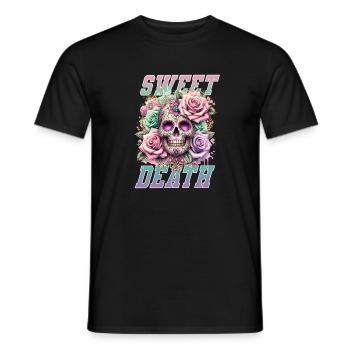 Flowers Skull Beauty Bloom - Men's T-Shirt - black - Front - AI Model Male 178 light (178cm)