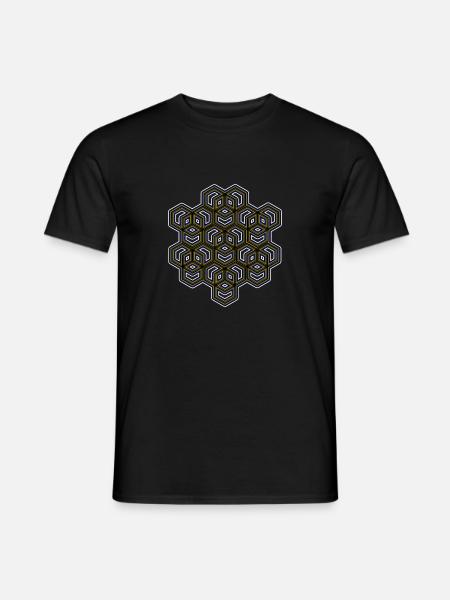 Géométrie hexagonale motif Goa Yoga Sport Méditation - T-shirt homme - noir