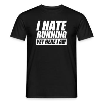I hate running funny running jogging runner - Men's T-Shirt - black - Front - AI Model Male 178 light (178cm)