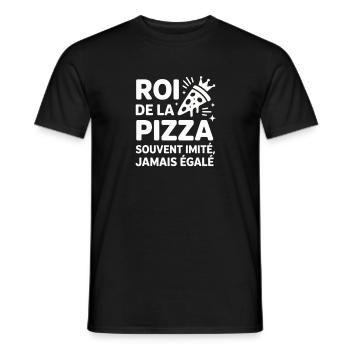 König der Pizza gekrönt - Männer T-Shirt - Schwarz - Vorne - AI Model Male 178 light (178cm)