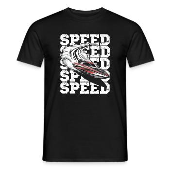  Geschwindigkeit Motorboot Abenteuer - Männer T-Shirt - Schwarz - Vorne - AI Model Male 178 light (178cm)