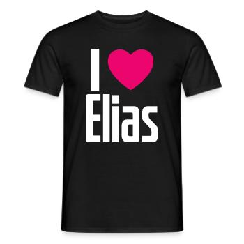 J’aime Elias Pink Heart J’aime Elias - T-shirt homme - noir - Devant - AI Model Male 178 light (178cm)