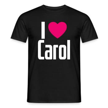 I Love Carol Pink Heart I Love Carol - Men's T-Shirt - black - Front - AI Model Male 178 light (178cm)