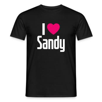 J’aime Sandy Pink Heart J’aime Sandy - T-shirt homme - noir - Devant - AI Model Male 178 light (178cm)