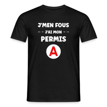 Humour permis de conduire - T-shirt homme - noir - Devant - AI Model Male 178 light (178cm)