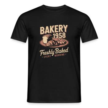 Vintage Bäckerei Werbung - Männer T-Shirt - Schwarz - Vorne - AI Model Male 178 light (178cm)