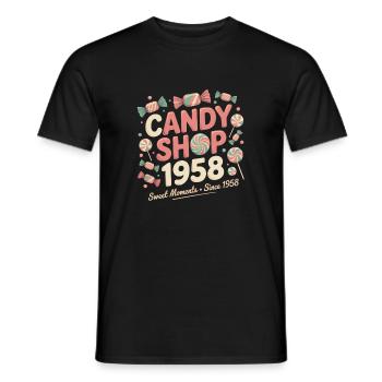 Vintage Süßwaren Werbung - Männer T-Shirt - Schwarz - Vorne - AI Model Male 178 light (178cm)