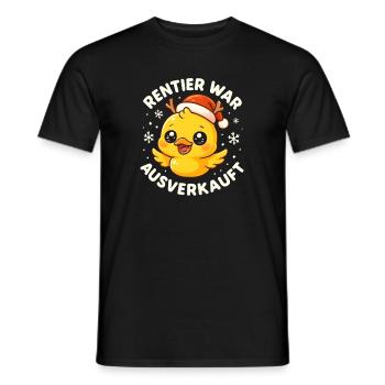Weihnachten Spruch Humor Ente Lustig Rentier - Männer T-Shirt - Schwarz - Vorne - AI Model Male 178 light (178cm)