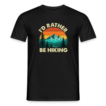 I'd Rather Be Hiking Funny Outdoor Enthusiast - Men's T-Shirt - black - Front - AI Model Male 178 light (178cm)