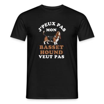 Basset Hound, ich kann nicht - Männer T-Shirt - Schwarz - Vorne - AI Model Male 178 light (178cm)