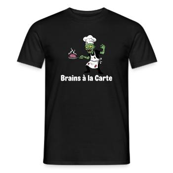 Zombie Chef Brains à la Carte Design - Men's T-Shirt - black - Front - AI Model Male 178 light (178cm)