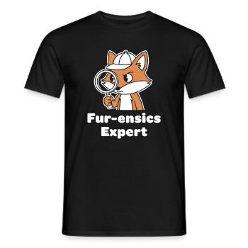 Fur-ensics Detective Fox - Men's T-Shirt - black - Front - AI Model Male 178 light (178cm)