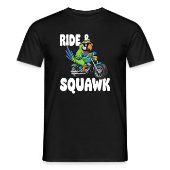 Perroquet enragé à moto - T-shirt homme - noir - Devant - AI Model Male 178 light (178cm)