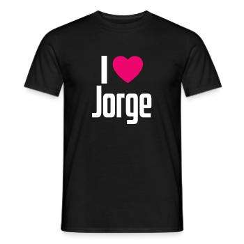 I Love Jorge Pinkes Herz Ich liebe Jorge - Männer T-Shirt - Schwarz - Vorne - AI Model Male 178 light (178cm)