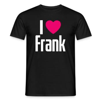 I Love Frank Pink Heart I Love Frank - Men's T-Shirt - black - Front - AI Model Male 178 light (178cm)
