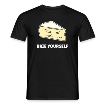 Humor Brie-Käse - Männer T-Shirt - Schwarz - Vorne - AI Model Male 178 light (178cm)