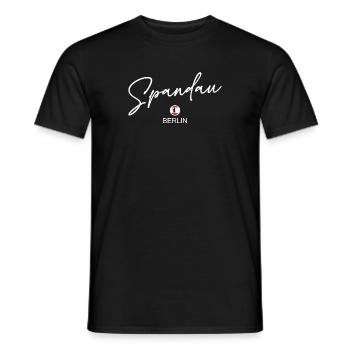 Spandau - Drapeau de Berlin - Ours de Berlin - T-shirt homme - noir - Devant - AI Model Male 178 light (178cm)