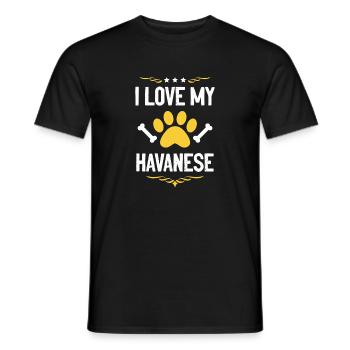 I love my Havanese - Men's T-Shirt - black - Front - AI Model Male 178 light (178cm)