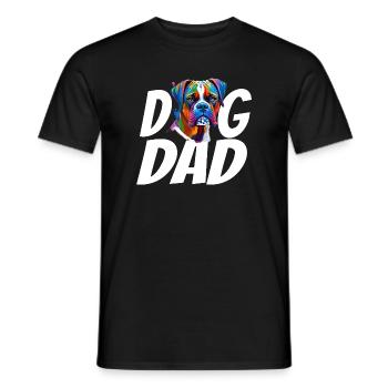 Boxer Hund Papa Buntes Aquarell Design - Männer T-Shirt - Schwarz - Vorne - AI Model Male 178 light (178cm)