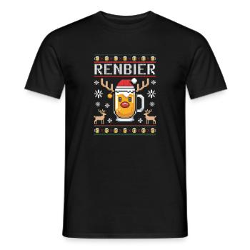 Renbier Xmas Bierkrug - Männer T-Shirt - Schwarz - Vorne - AI Model Male 178 light (178cm)
